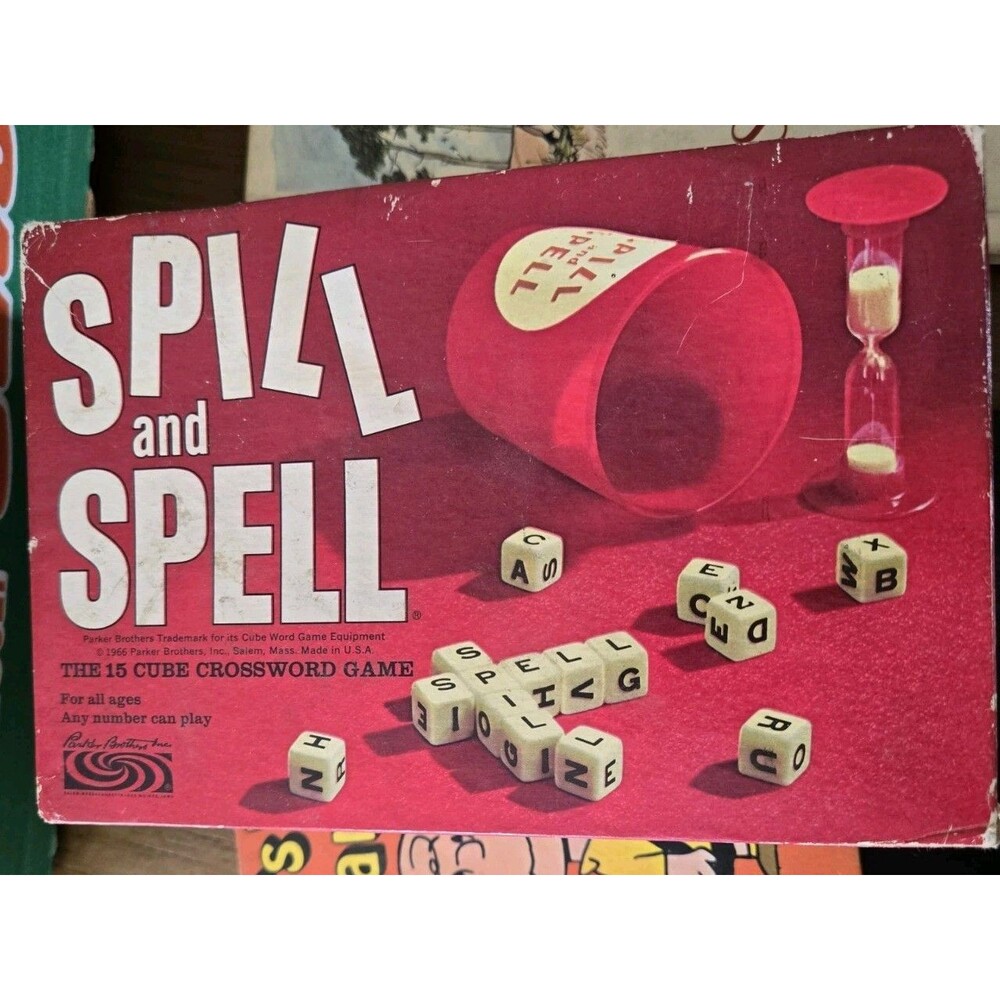 Vintage 1966 Parker Brothers Spill And Spell Game Original COMPLETE  GAME